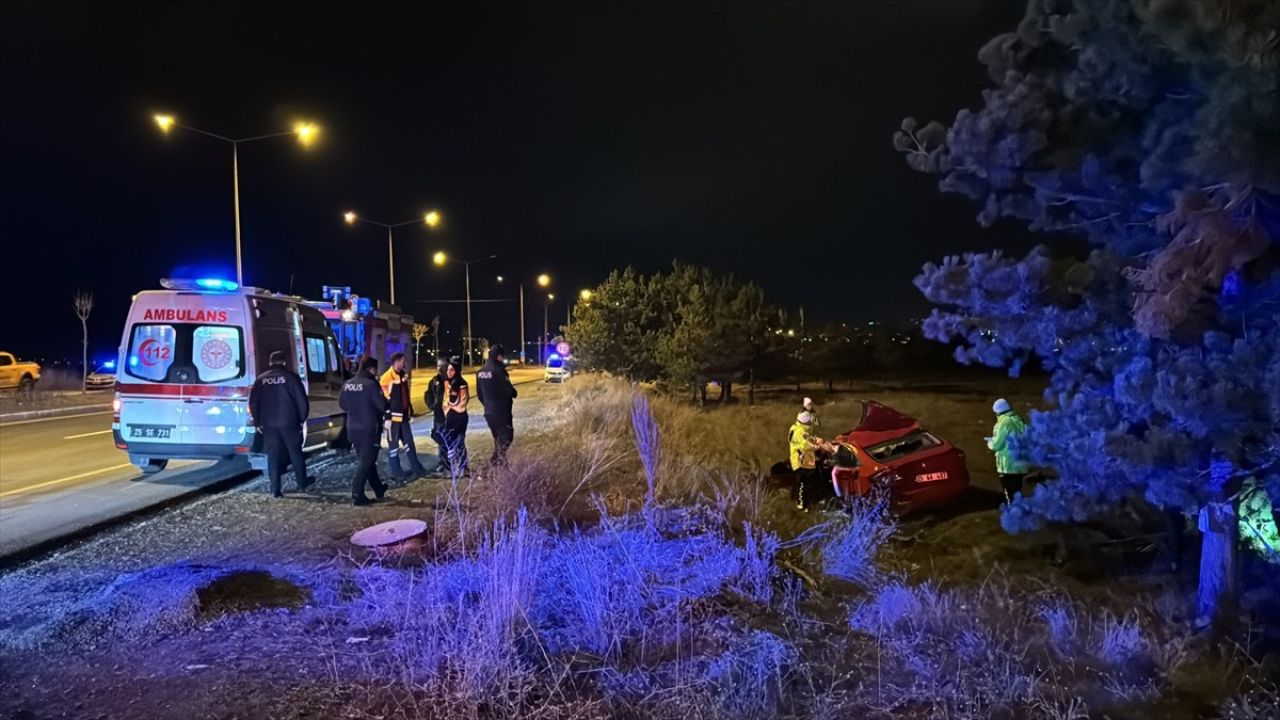 Erzurum'da Takla Atan Otomobilde Ölümcül Kaza