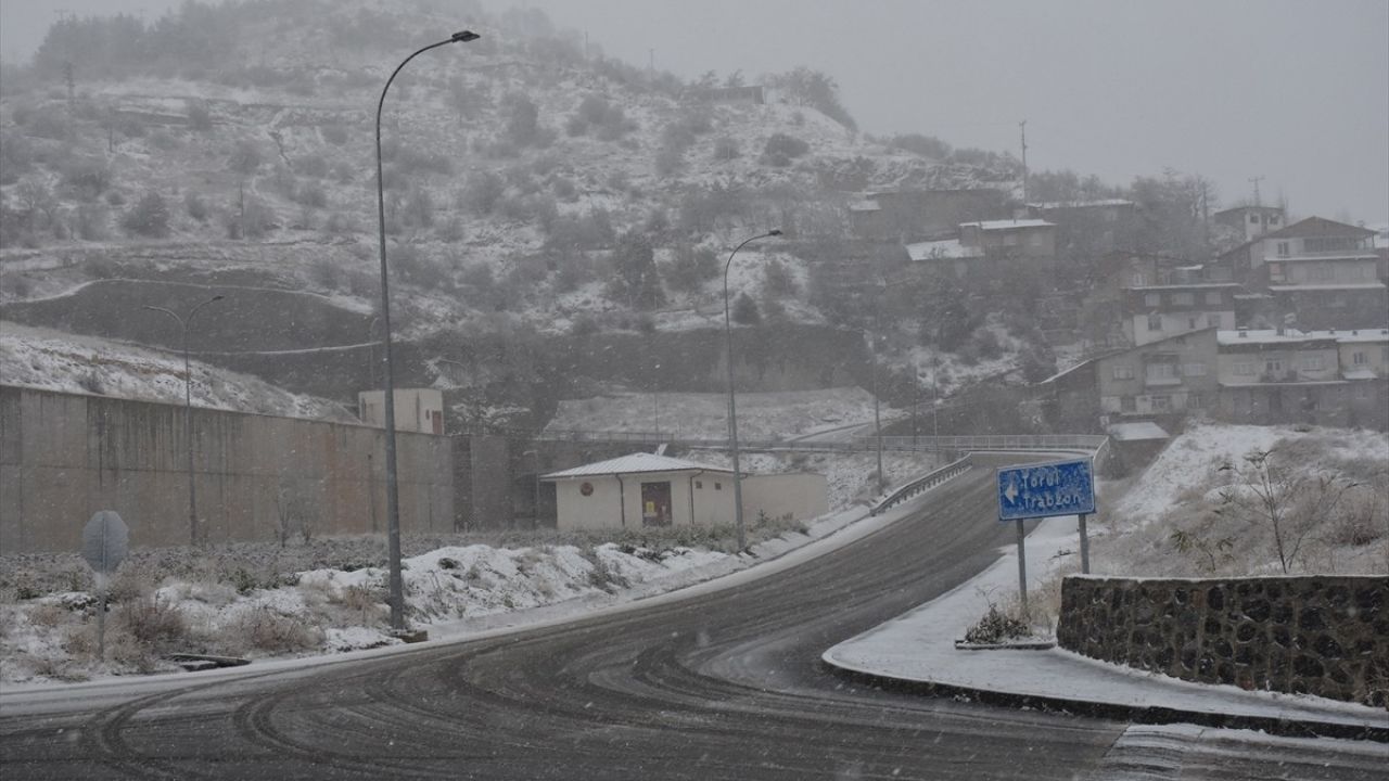 Gümüşhane ve Giresun'da Kar Yağışı Etkili Oluyor