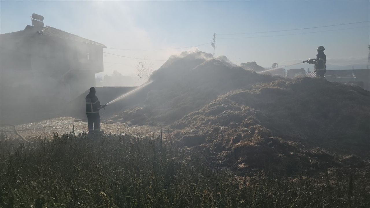 Suluova'da Yangın: 80 Ton Saman Yanarak Yok Oldu