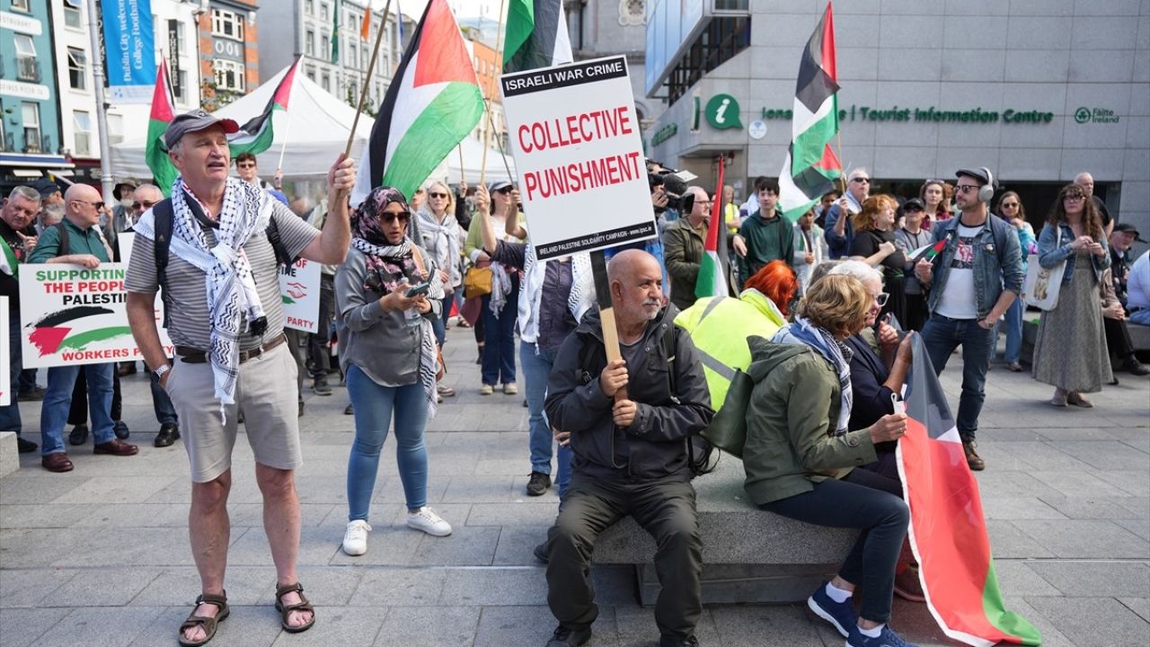 Dublin'de ABD'nin İsrail Destekine Protesto