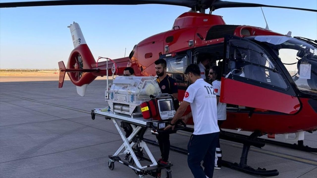 Mardin'de Bir Günlük Bebek İçin Ambulans Helikopter Havalandı