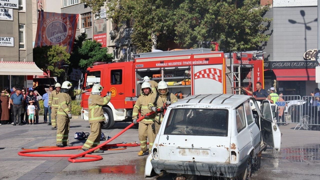 Kırıkkale'de İtfaiye Tatbikatı Gerçekleşti