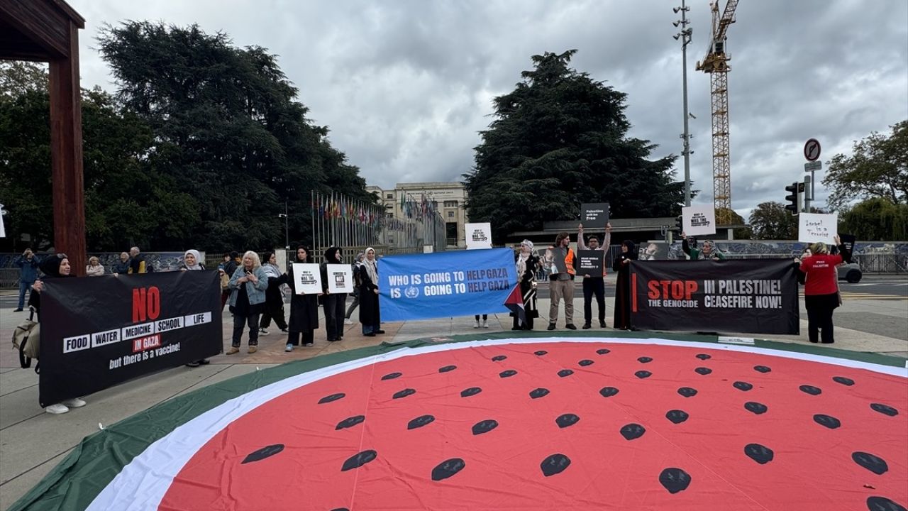 Cenevre'de Filistin İçin Protesto: İsrail'in Gazze Saldırıları Aleyhine Ses Yükseldi