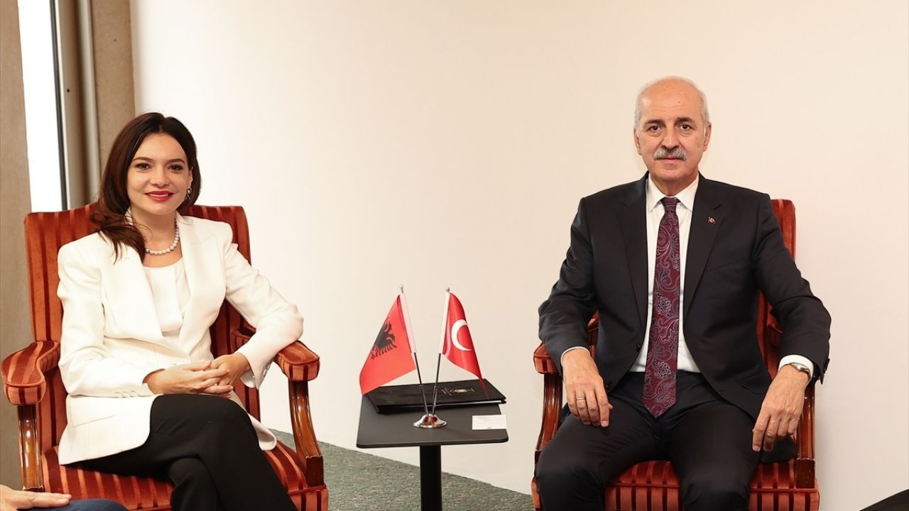 TBMM Başkanı Kurtulmuş ve Arnavutluk Meclis Başkanı Spiropali'nin Görüşmesi