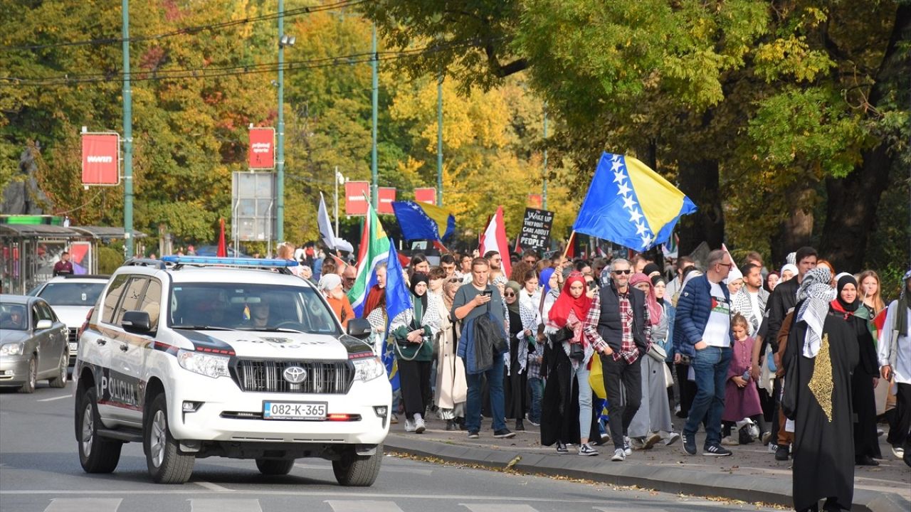 Saraybosna'da İsrail'in Gazze Saldırılarına Karşı Protesto