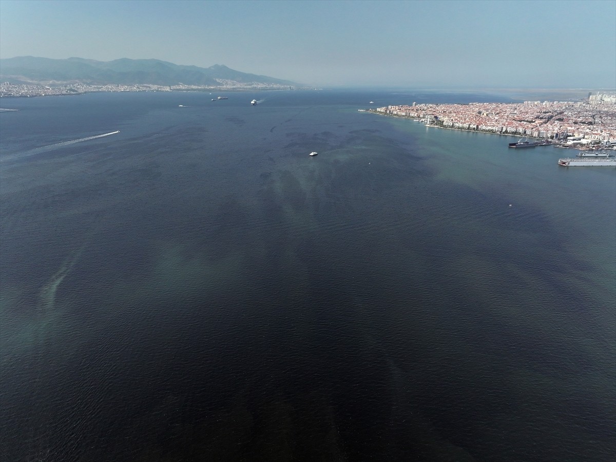 İzmir Körfezi'nde Bayraklı ilçesi sahilinde görülen balık ölümleri ve kötü koku, yayılarak...