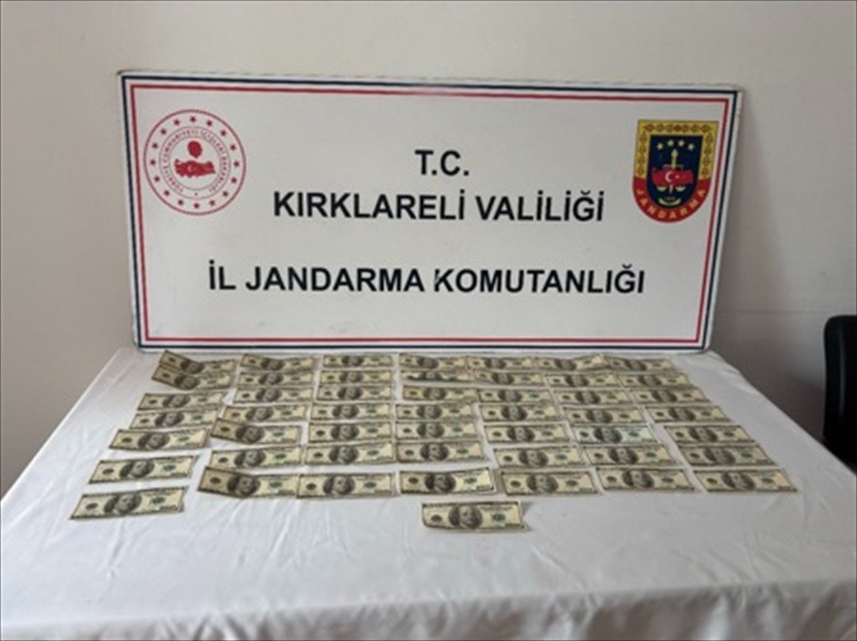 Kırklareli'nde jandarma ekiplerince düzenlenen operasyonda sahte 5 bin dolar ele geçirildi, 1...