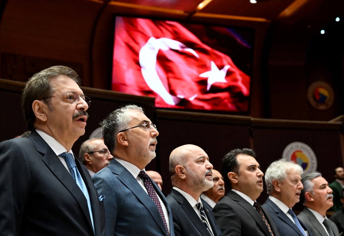 Türkiye Odalar ve Borsalar Birliği (TOBB) ev sahipliğinde TOBB İkiz Kuleler Konferans Salonu'nda...