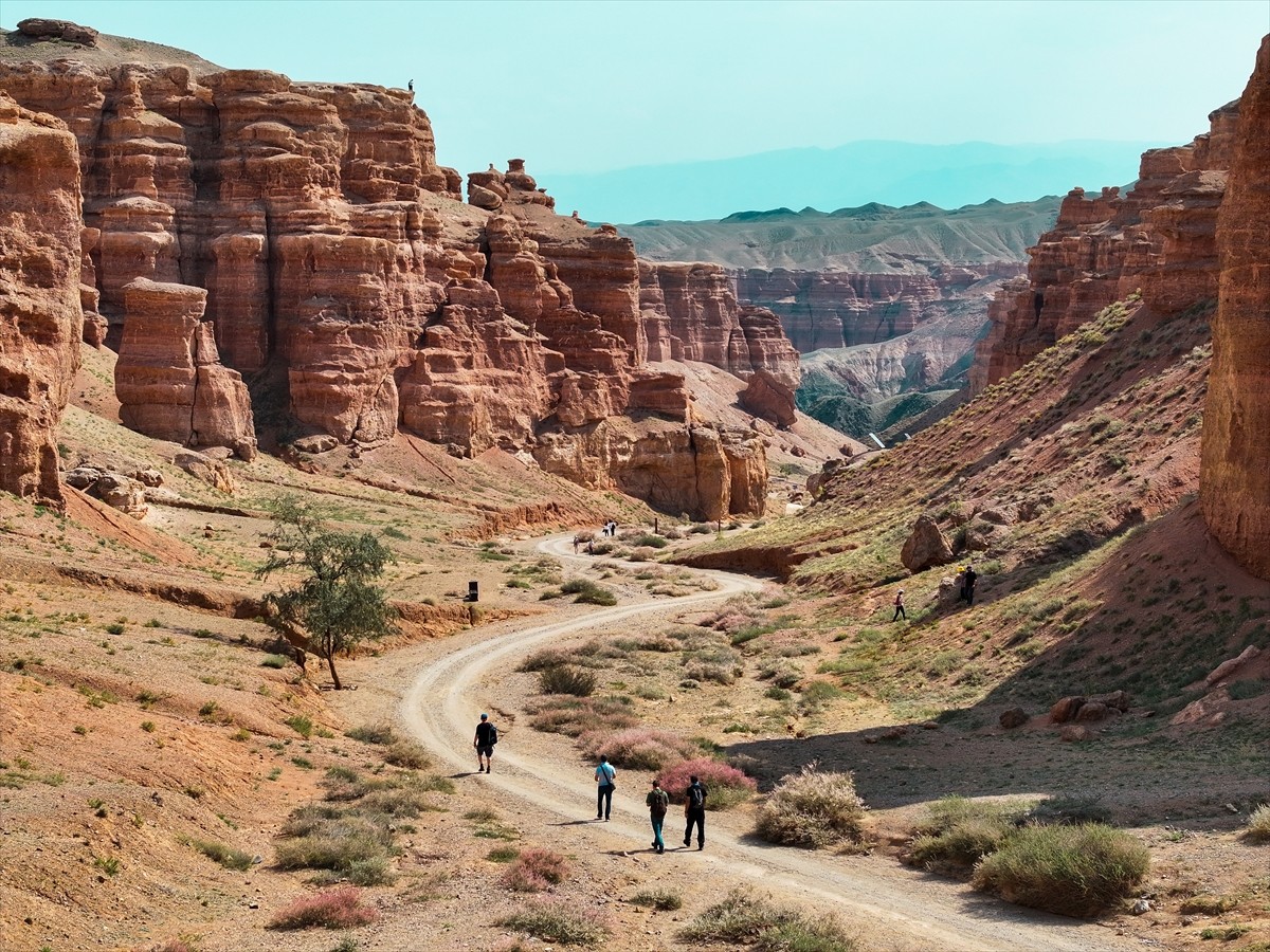 Kazakistan'da Almatı şehrinin yaklaşık 200 kilometre doğusunda bulunan "Charyn Kanyonu", doğal...