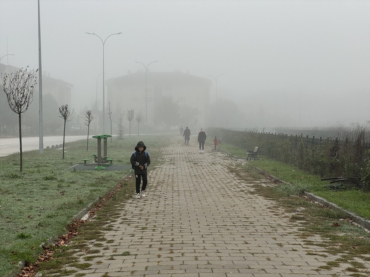 Düzce'de etkili olan sis görüş mesafesini düşürdü.