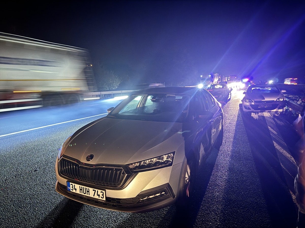 Anadolu Otoyolu'nun Sakarya geçişinde 4 aracın karıştığı zincirleme trafik kazasında 5 kişi...