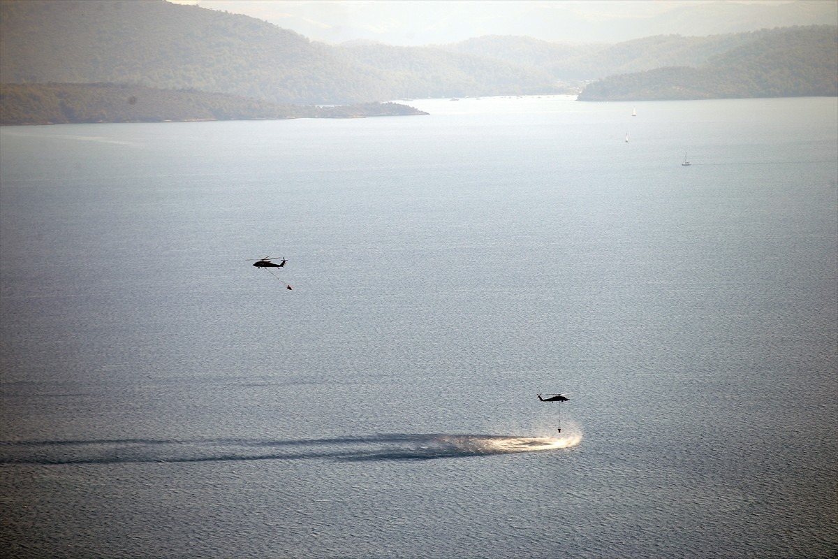 Muğla'nın Menteşe ilçesindeki orman yangını, havadan ve karadan müdahaleyle kısmen kontrol altına...