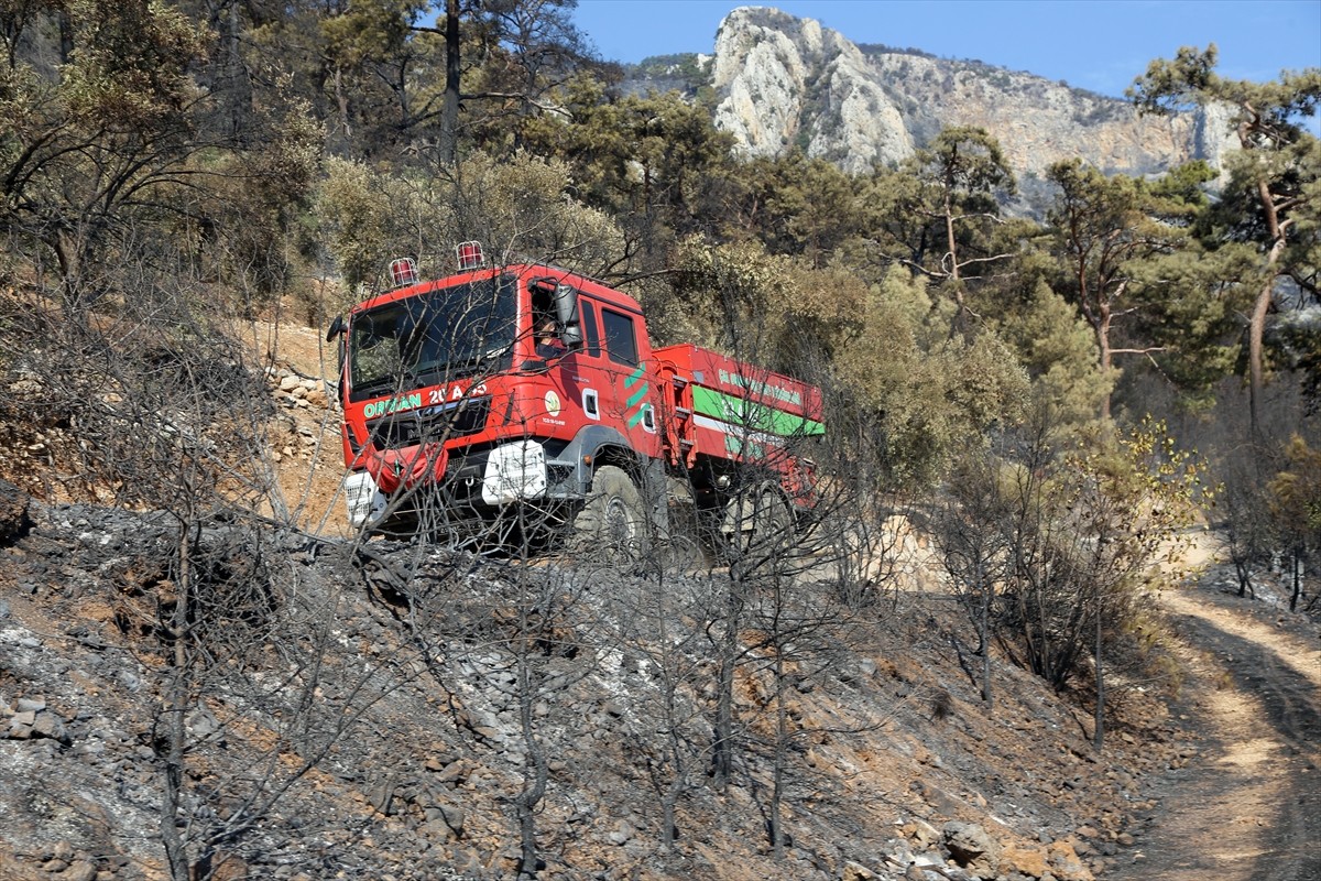 Muğla'nın Menteşe ilçesindeki orman yangını, havadan ve karadan müdahaleyle kısmen kontrol altına...