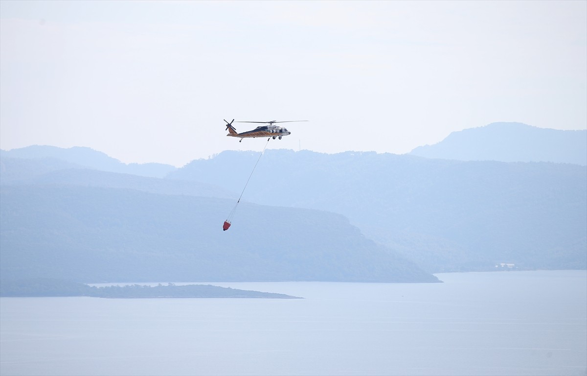 Muğla'nın Menteşe ilçesindeki orman yangını, havadan ve karadan müdahaleyle kısmen kontrol altına...