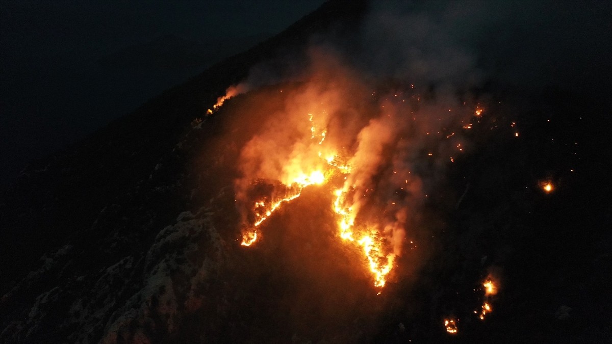 Muğla'nın Menteşe ilçesindeki orman yangınına havadan ve karadan müdahale devam ediyor. Yagnın dün...