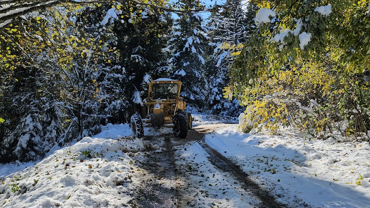 Artvin'de kar yağışı nedeniyle 38 köy yolu ulaşıma kapandı. Karayolları ve İl Özel İdaresi...