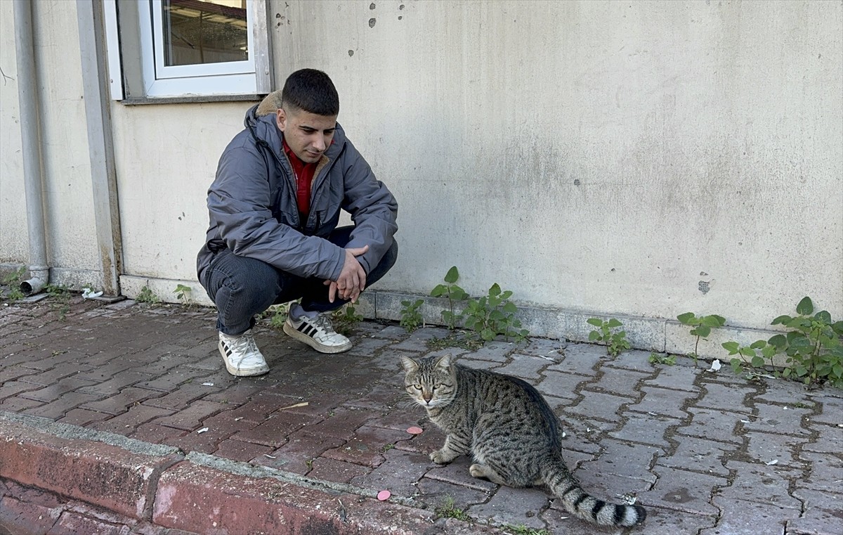 Adana'daki bir pizzacıda çalışan Tahir Can Alkacılı'nın öğle yemeğini, koyduğu tabureden kısa süre...